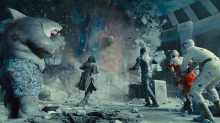Bloodsport, Ratcatcher 2, Harley Quinn, King Shark and Polka-Dot Man in The Suicide Squad